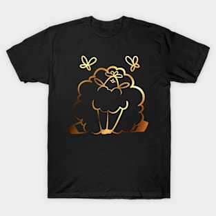 Golden Sheep with Butterflies T-Shirt